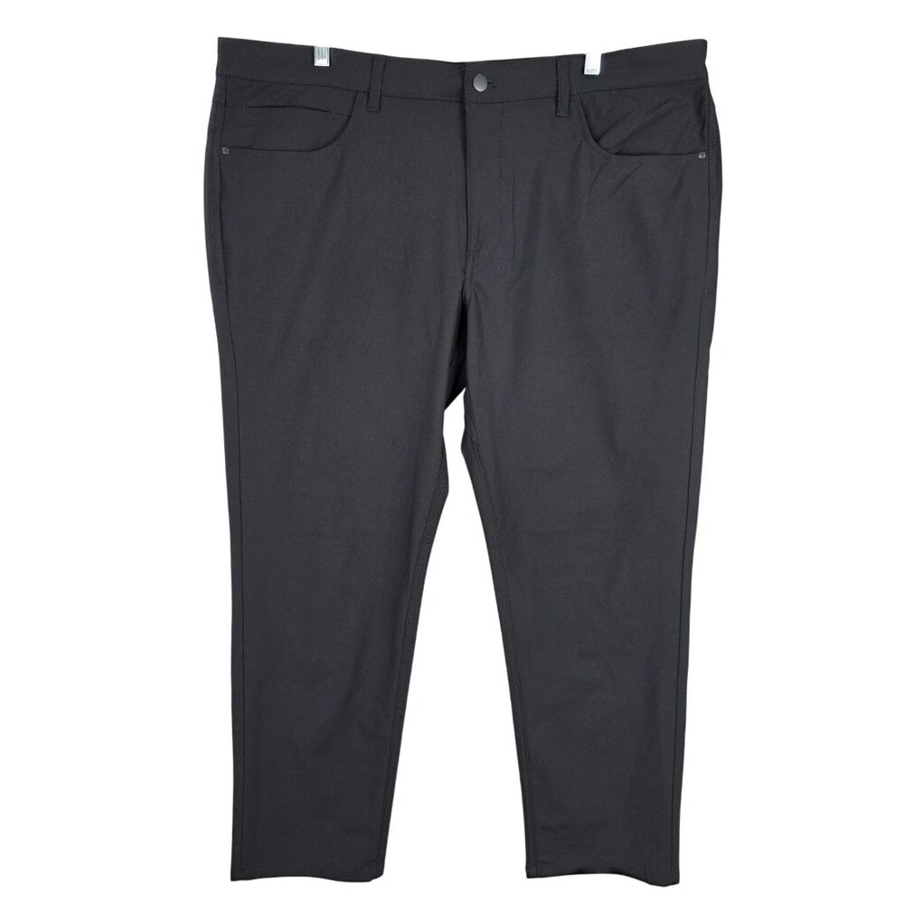 Mens Members Mark Black Slim Fit Benton Performance Pants Polyester Blend 40X30
